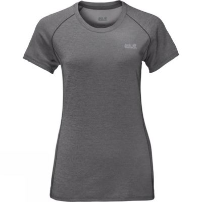 Tee Jack Wolfskin DryNetic Athletic Mujer - Gris - Chile BVE657194